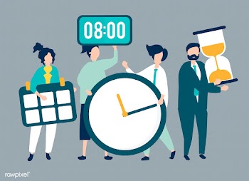 Characters of people holding time management .. | Free stock vector - 455591