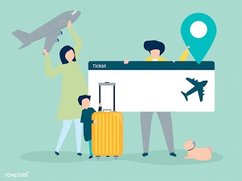 Characters of people holding travel icons ill.. | Free stock vector - 454363