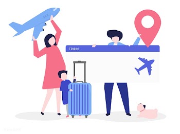 Characters of people holding travel icons ill.. | Free stock vector - 454368