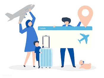 Characters of people holding travel icons ill.. | Free stock vector - 454371
