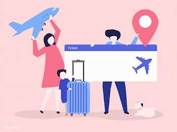 Characters of people holding travel icons ill.. | Free stock vector - 454401