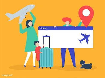 Characters of people holding travel icons ill.. | Free stock vector - 454443
