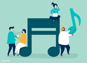 Characters of people listening to music illus.. | Free stock vector - 455465