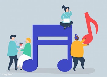 Characters of people listening to music illus.. | Free stock vector - 455471