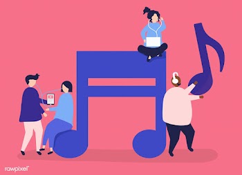 Characters of people listening to music illus.. | Free stock vector - 455487