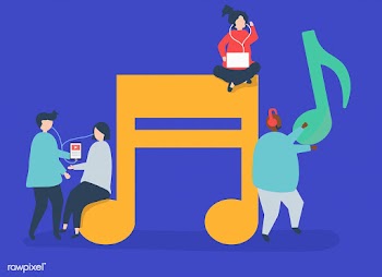 Characters of people listening to music illus.. | Free stock vector - 455488