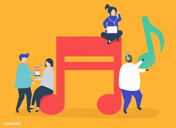 Characters of people listening to music illus.. | Free stock vector - 455531