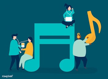 Characters of people listening to music illus.. | Free stock vector - 455533