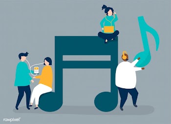 Characters of people listening to music illus.. | Free stock vector - 455542