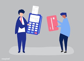 Characters of people making a credit card tra.. | Free stock vector - 456161