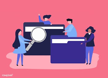 Characters of people searching through files | Free stock vector - 481066