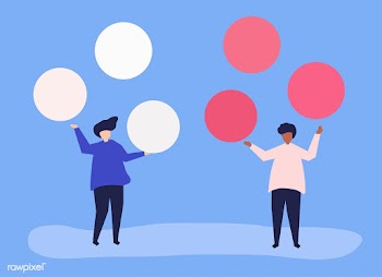 Characters of people with copy space circle i.. | Free stock vector - 478380