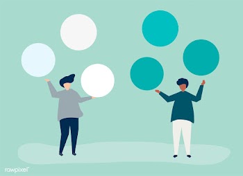 Characters of people with copy space circle i.. | Free stock vector - 478630