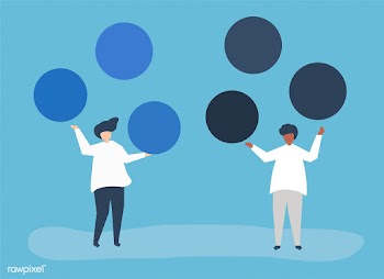 Characters of people with copy space circle i.. | Free stock vector - 479856