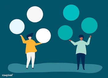Characters of people with copy space circle i.. | Free stock vector - 479870