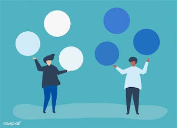 Characters of people with copy space circle i.. | Free stock vector - 479932