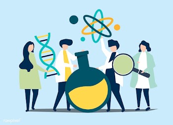 Characters of scientists holding chemistry ic.. | Free stock vector - 455576
