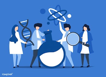 Characters of scientists holding chemistry ic.. | Free stock vector - 455600