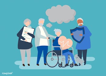 Characters of senior people holding healthcar.. | Free stock vector - 455806