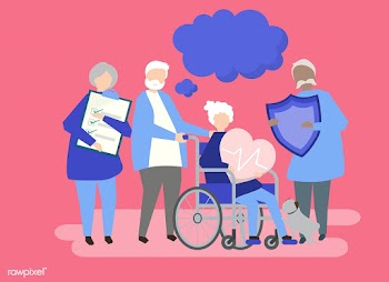 Characters of senior people holding healthcar.. | Free stock vector - 455835