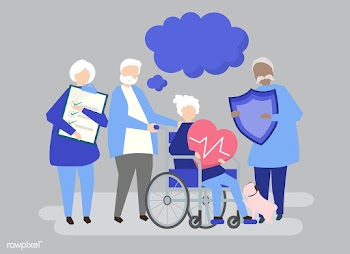 Characters of senior people holding healthcar.. | Free stock vector - 455848