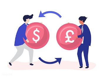 Characters of two businessmen exchanging curr.. | Free stock vector - 455034