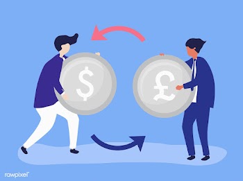 Characters of two businessmen exchanging curr.. | Free stock vector - 455054