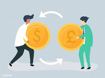 Characters of two businessmen exchanging curr.. | Free stock vector - 455081