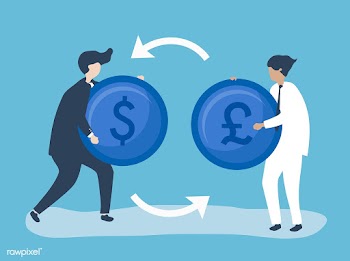 Characters of two businessmen exchanging curr.. | Free stock vector - 455083