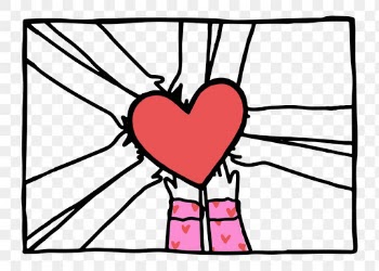 Charity doodle png hands holding heart | Free stock illustration | High Resolution graphic