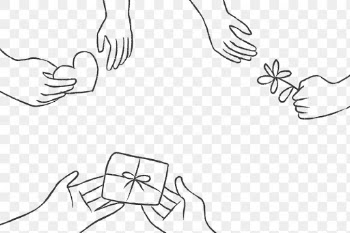 Charity doodle png sticker border, donation… | Free stock illustration | High Resolution graphic