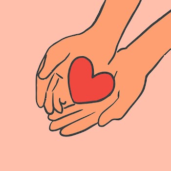 Charity doodle psd hands giving heart | Free stock illustration | High Resolution graphic