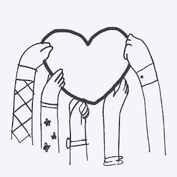 Charity doodle psd hands sharing heart | Free stock illustration | High Resolution graphic