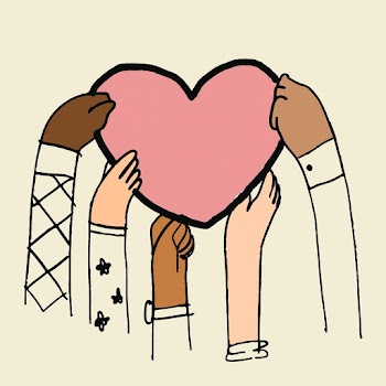 Charity doodle vector hands sharing heart | Free stock illustration | High Resolution graphic