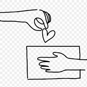 Charity png doodle hand giving heart,… | Free stock illustration | High Resolution graphic