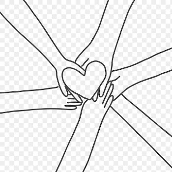 Charity PNG doodle hands holding heart | Free stock illustration | High Resolution graphic