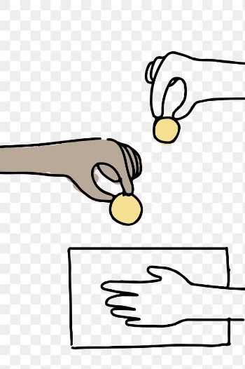 Charity png doodle sticker hand giving money,… | Free stock illustration | High Resolution graphic
