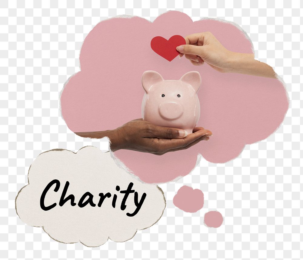 Charity png speech bubble, piggy | Free PNG - rawpixel
