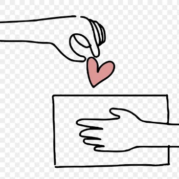 Charity png sticker doodle hand giving heart,… | Free stock illustration | High Resolution graphic