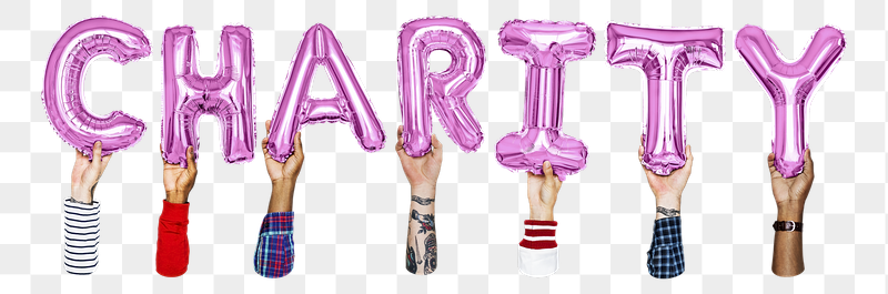 Charity word png, hands holding | Free PNG - rawpixel