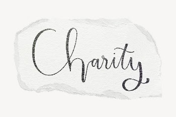 Charity word, ripped paper typography | Free PSD - rawpixel