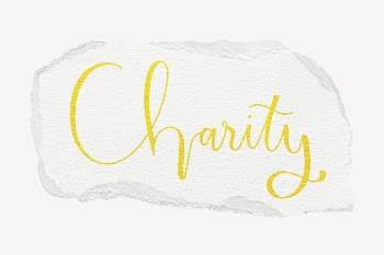 Charity word, ripped paper typography | Free PSD - rawpixel