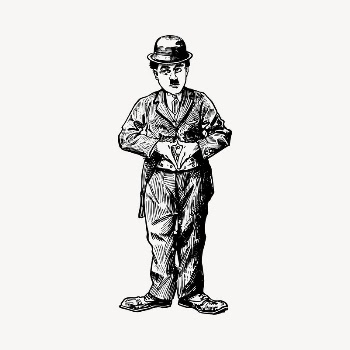 Charlie Chaplin drawing, famous comedian | Free Photo - rawpixel