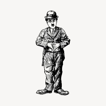 Charlie Chaplin drawing, famous comedian | Free PSD - rawpixel