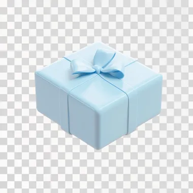 Charming 3D Gift Box in Light Blue Isometric Style