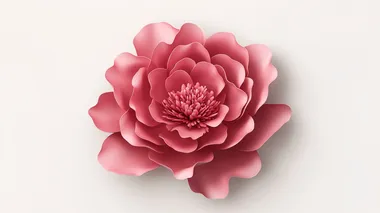 Charming 3D Peony Flower Sticker Illustration