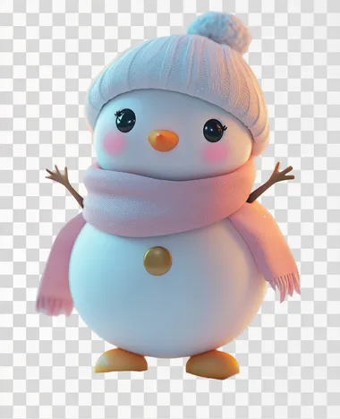 Charming 3D Snowman: A Warm Winter Delight Charming 3D Snowman: A Warm Winter Delight