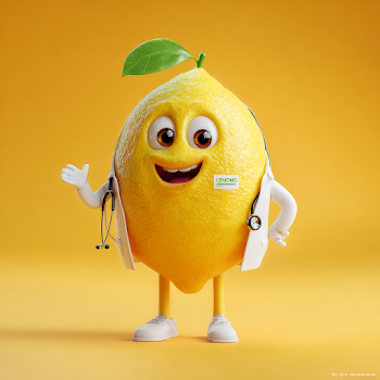 Charming Animated Lemon Mascot Character