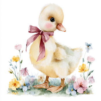 Charming Baby Duckling in a Meadow
