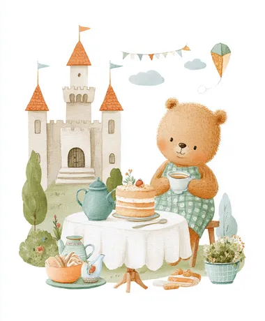 Charming Bear Tea Party by the Castle Charming Bear Tea Party by the Castle